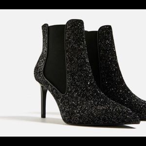 Zara sparkly heeled boots